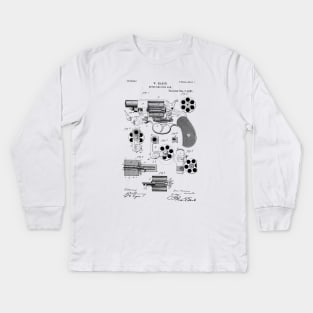 Gun Design patent drawing Kids Long Sleeve T-Shirt